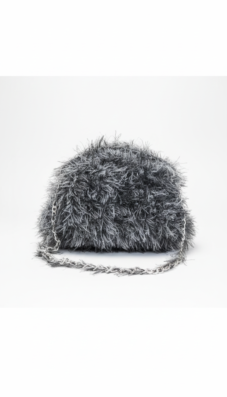 Charcoal Fur Crossbody