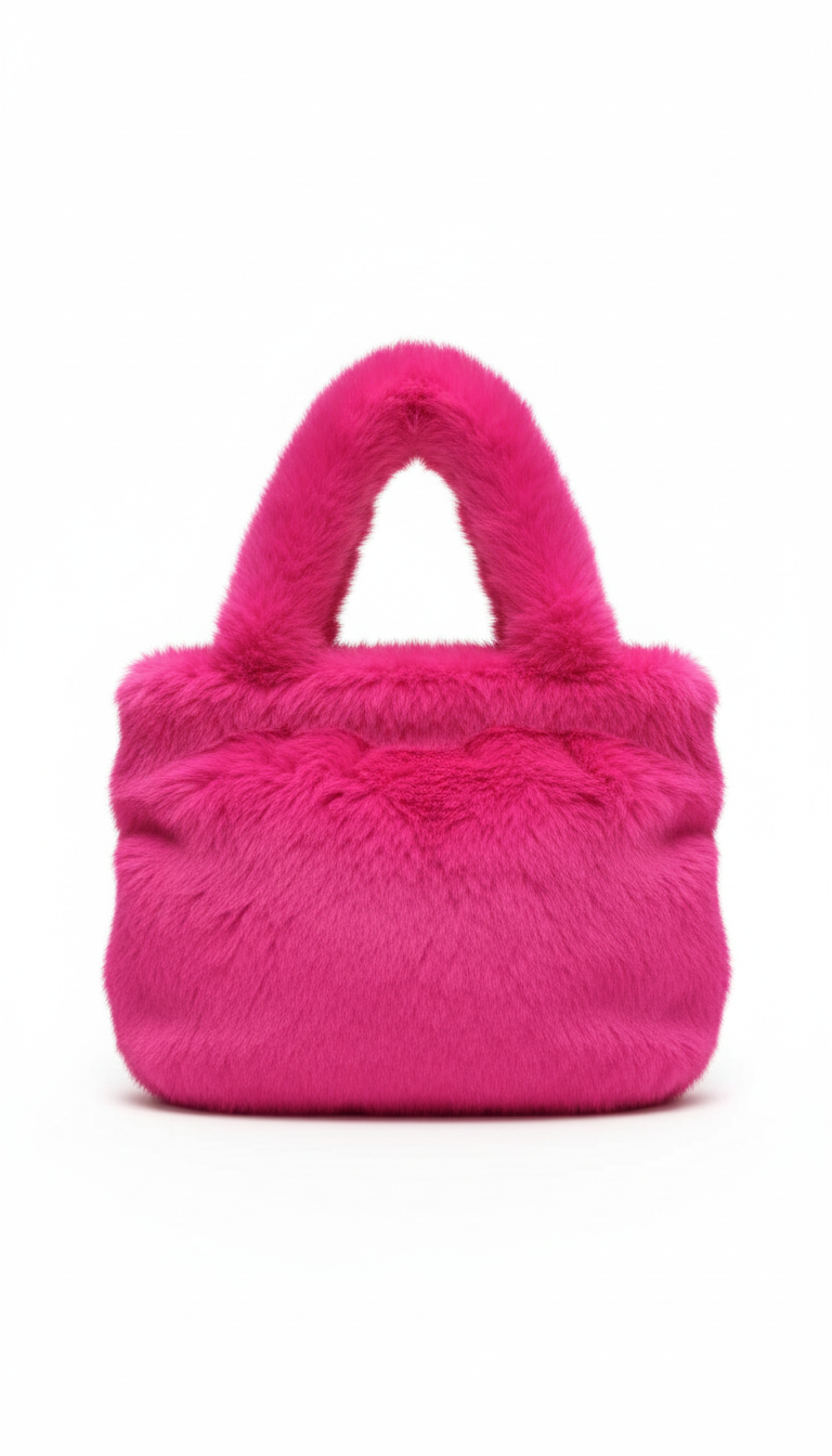 Hot Pink Fuzzy Tote