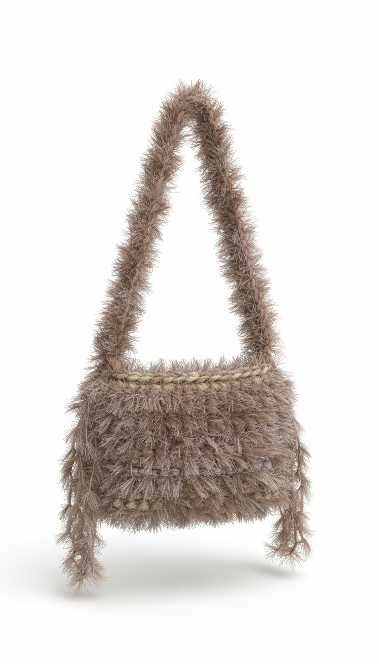 Taupe Fuzzy Shoulder