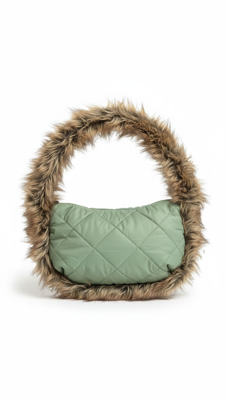 Sage Fur Trim Hobo